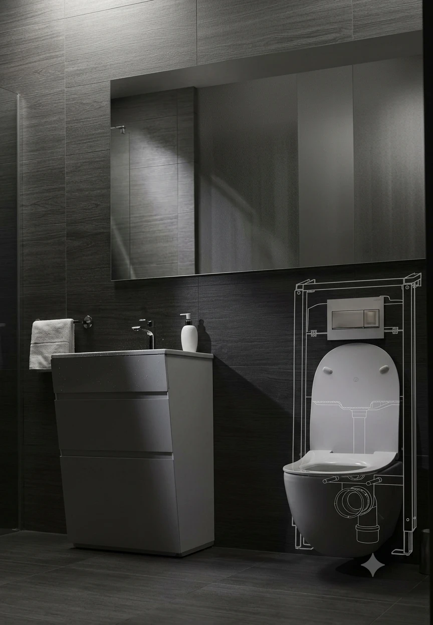 Fluenta sanitary installation in a contemporary bathroom