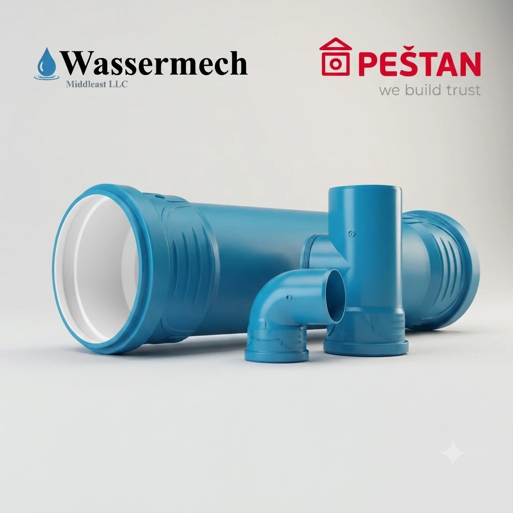 Peštan S Line blue pipes and fittings